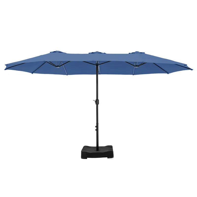 Nyasia 15 Ft. X 9 Ft. Rectangular Market Umbrella with Base