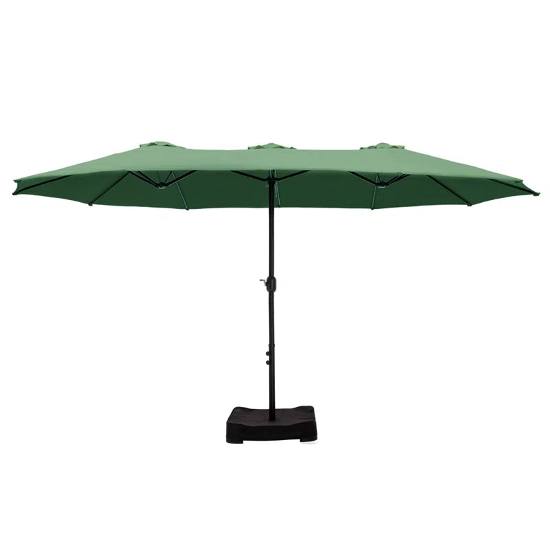 Nyasia 15 Ft. X 9 Ft. Rectangular Market Umbrella with Base