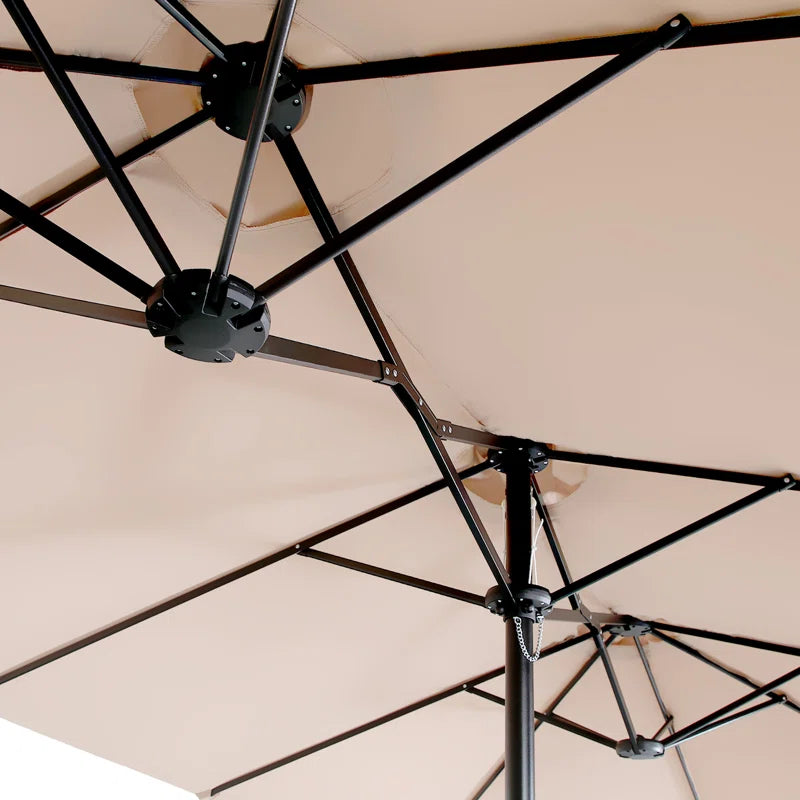 Nyasia 15 Ft. X 9 Ft. Rectangular Market Umbrella with Base