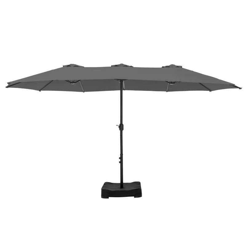 Nyasia 15 Ft. X 9 Ft. Rectangular Market Umbrella with Base