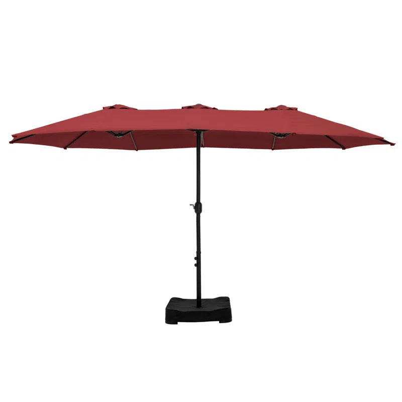 Nyasia 15 Ft. X 9 Ft. Rectangular Market Umbrella with Base