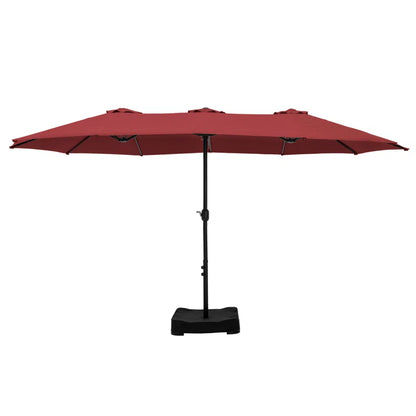 Nyasia 15 Ft. X 9 Ft. Rectangular Market Umbrella with Base