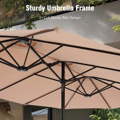 Nyasia 15 Ft. X 9 Ft. Rectangular Market Umbrella with Base