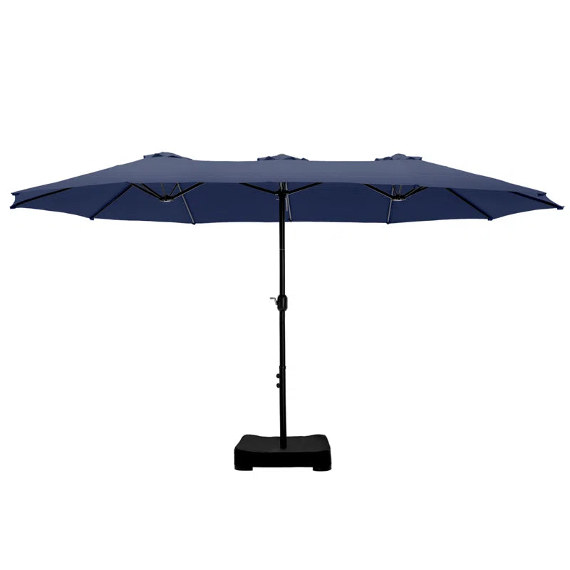 Nyasia 15 Ft. X 9 Ft. Rectangular Market Umbrella with Base