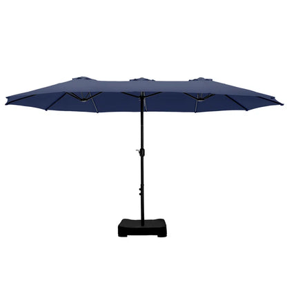 Nyasia 15 Ft. X 9 Ft. Rectangular Market Umbrella with Base